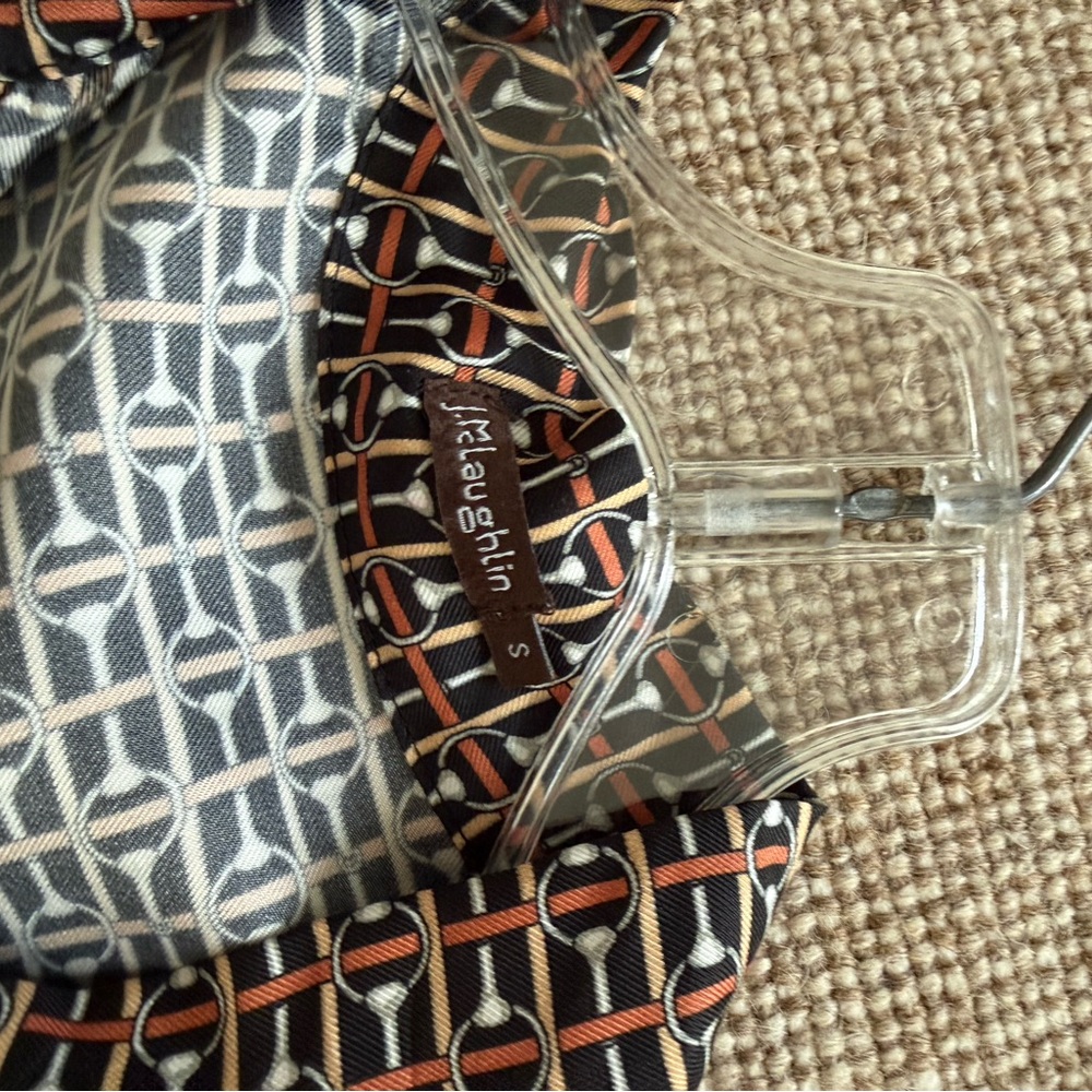 Geometric Patterned V Neck With Ties Pullover - image 4